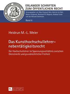 cover image of Das Kunsthochschullehrernebentätigkeitsrecht